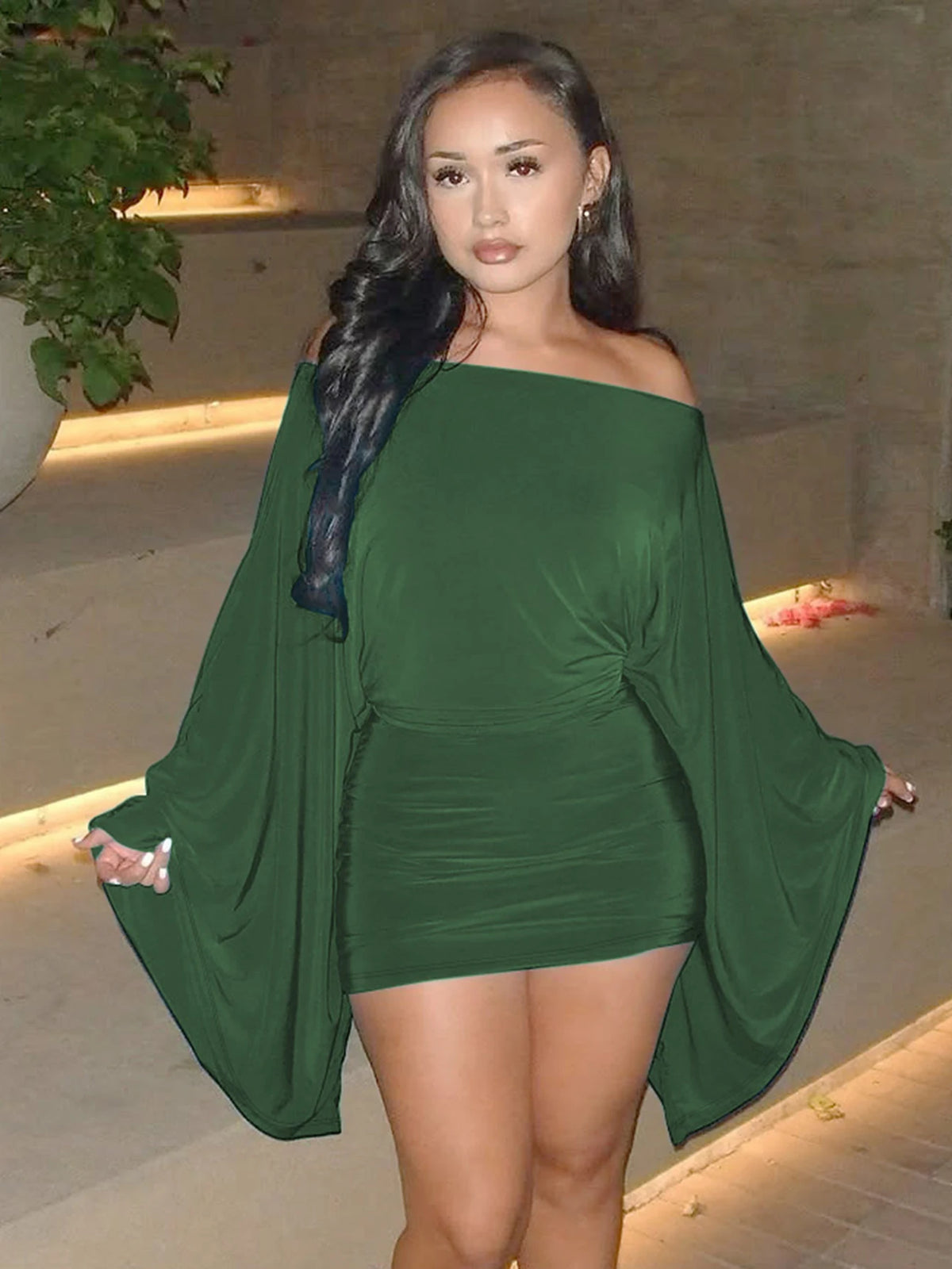 Ruched Muse – Long Sleeve Mini Dress